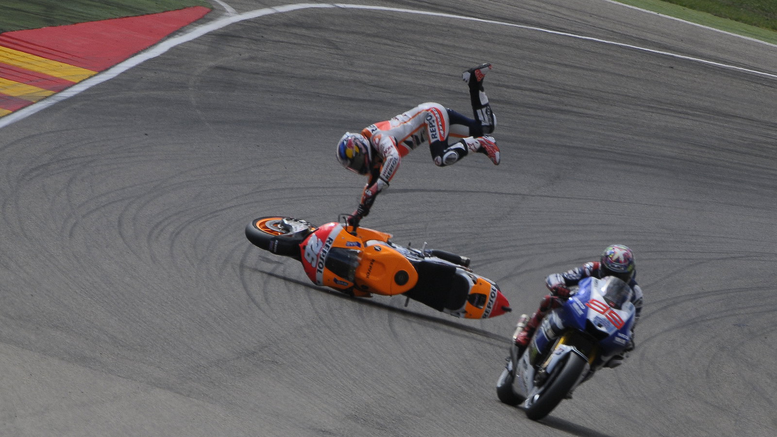 Pedrosa crash, Aragon MotoGP 2013