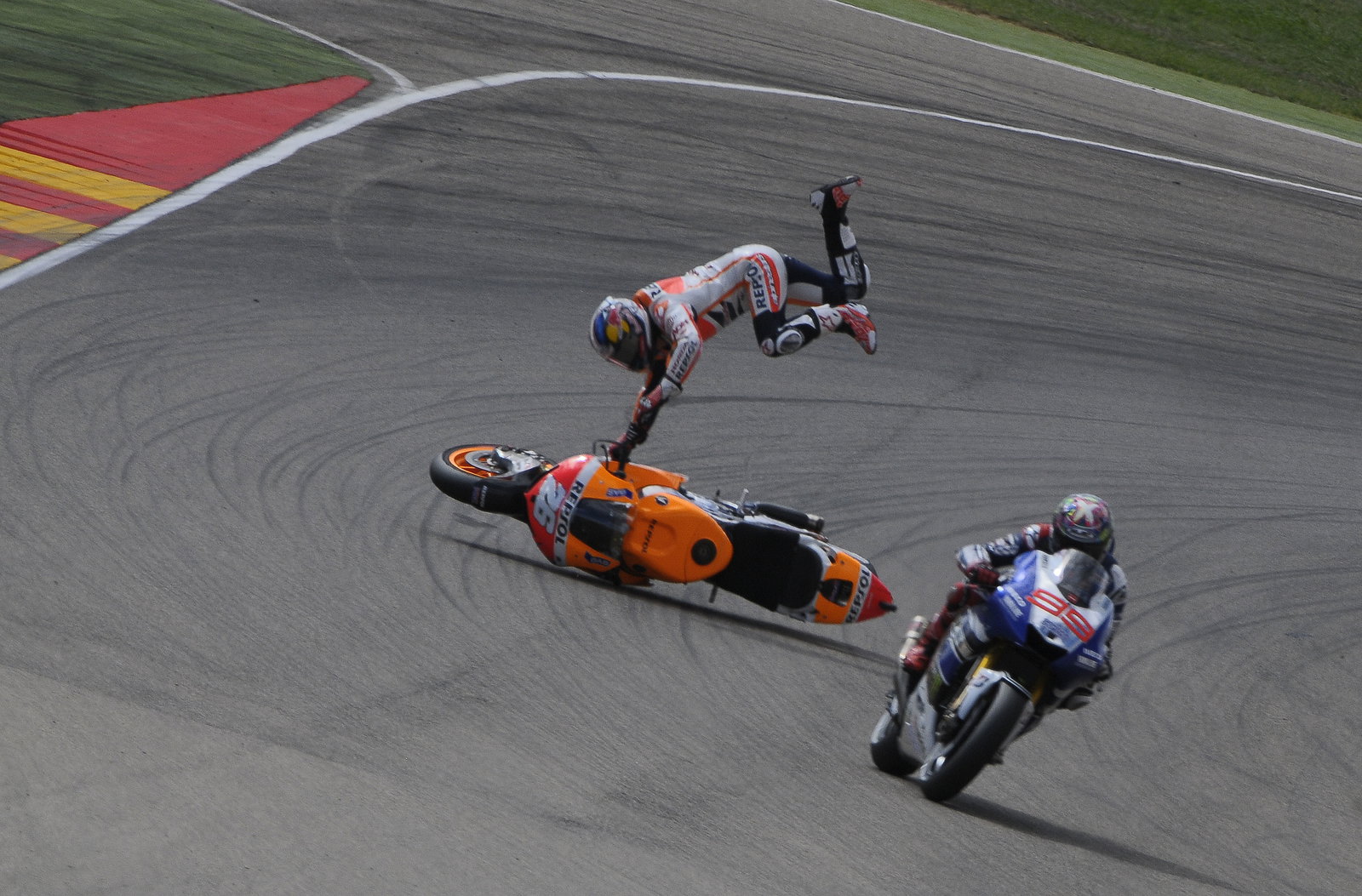 Pedrosa crash, Aragon MotoGP 2013
