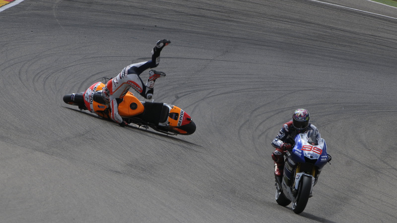 Pedrosa crash, Aragon MotoGP 2013