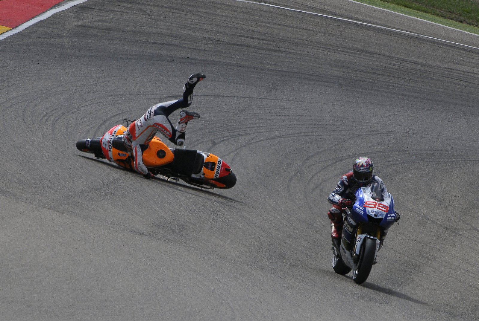 Pedrosa crash, Aragon MotoGP 2013