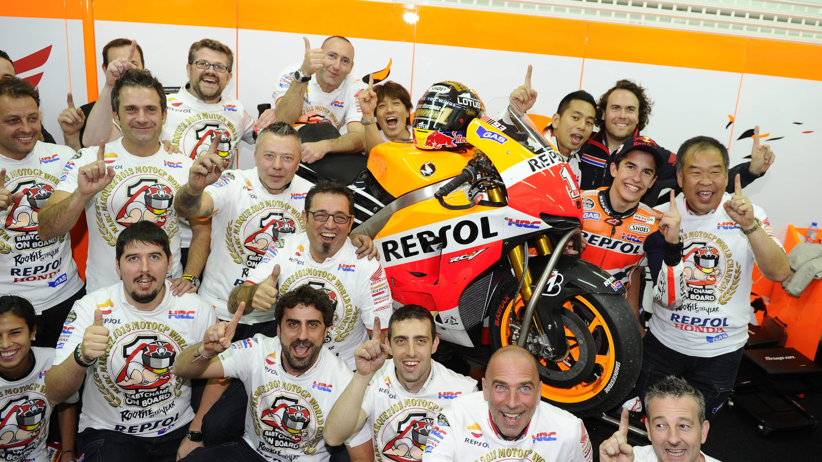 Marquez, World Champion, Team, Valencia MotoGP Race 2013
