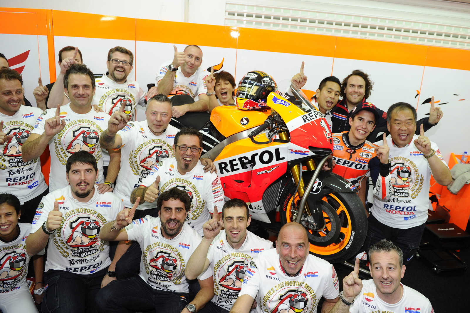 Marquez, World Champion, Team, Valencia MotoGP Race 2013