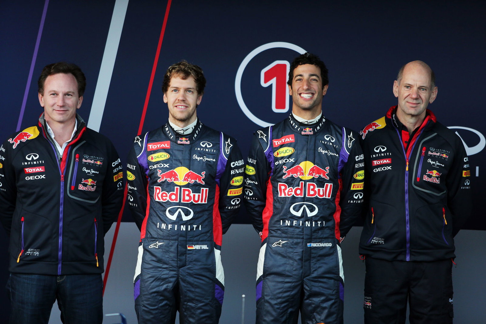 (L to R): Christian Horner (GBR) Red Bull Racing Team Principal; Sebastian Vettel (GER) Red Bull Rac