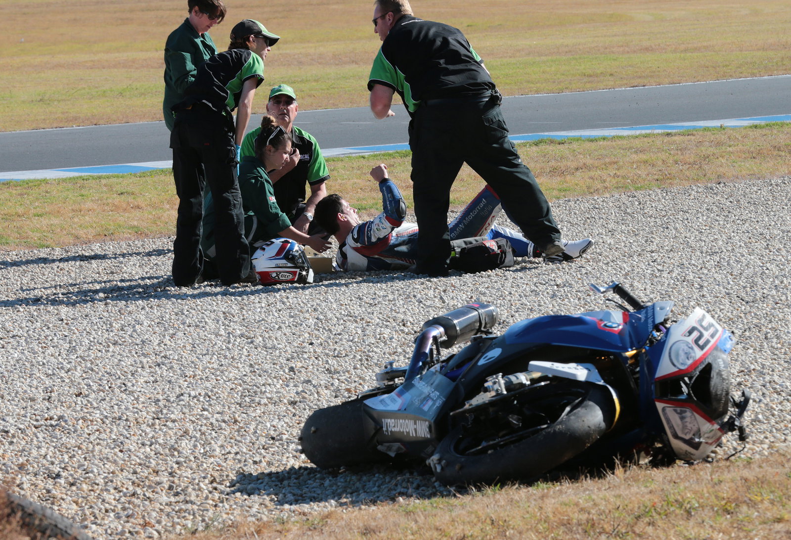 Barrier crash, Australian WSBK test and race, 2014