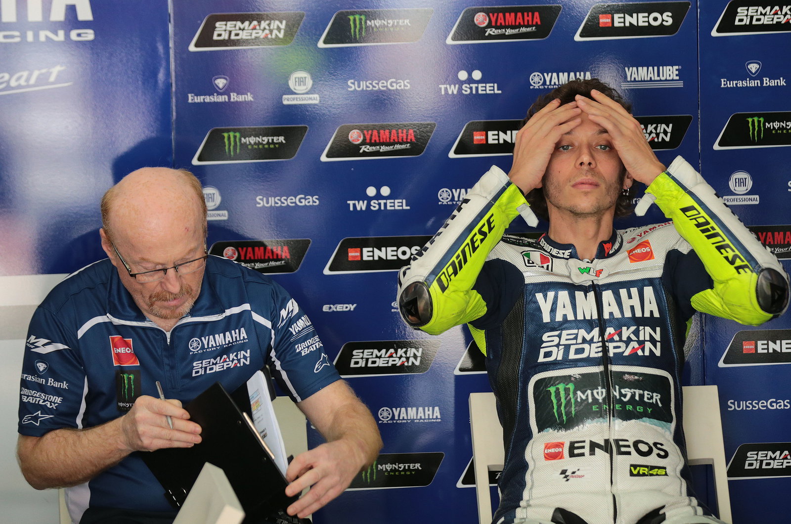 Galbusera and Rossi, Sepang MotoGP test, 26-28 February 2014