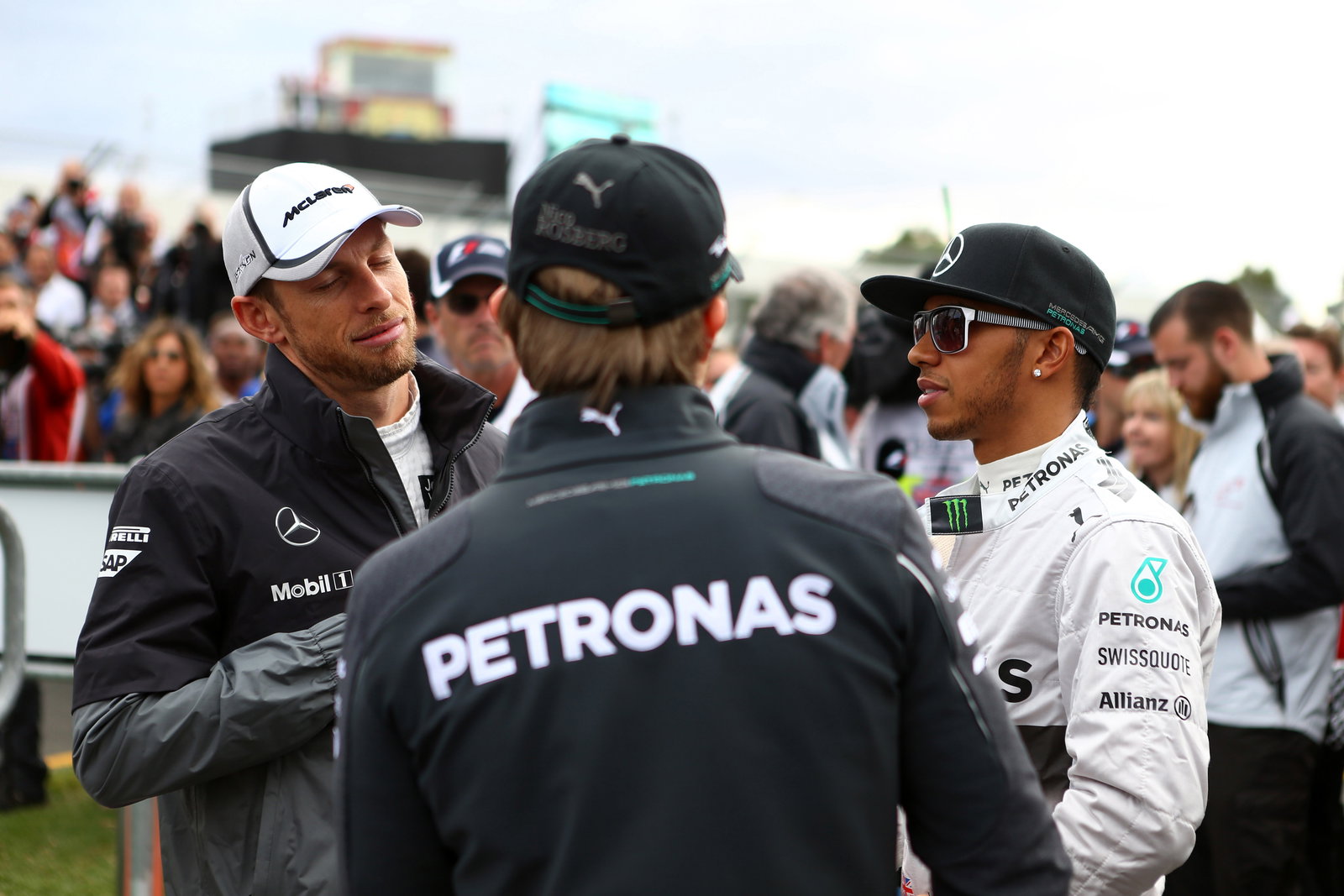 16.03.2014- Jenson Button (GBR) McLaren Mercedes MP4-29 and Lewis Hamilton (GBR) Mercedes AMG F1 W05