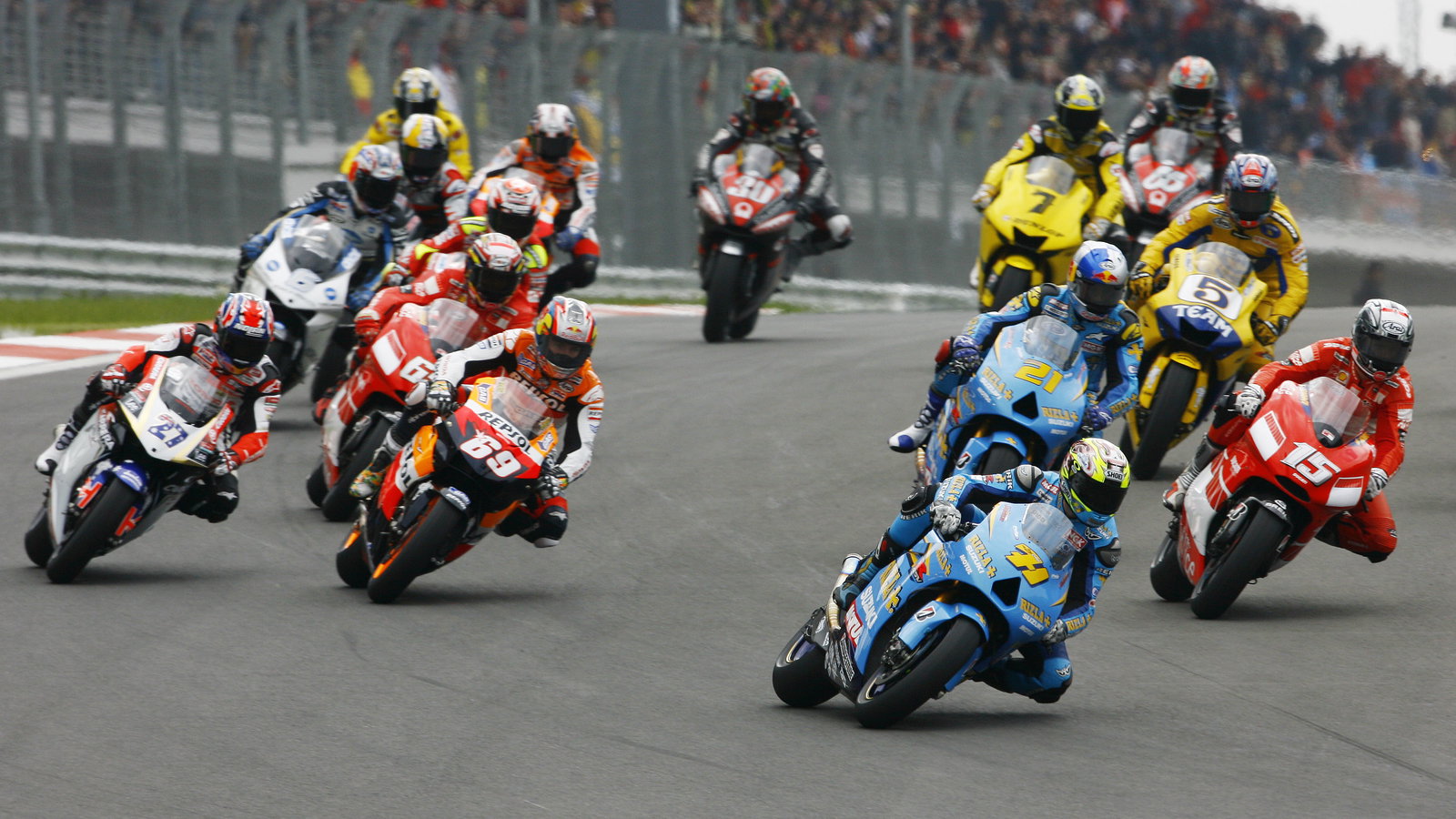 Start, Vermeulen leads, Turkish MotoGP Race, 2006