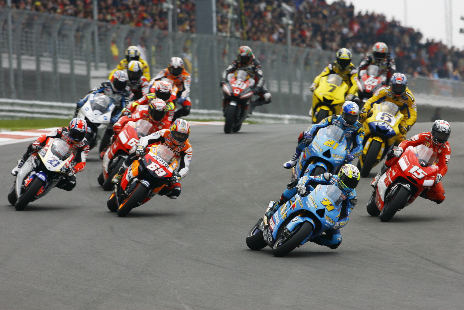 Start, Vermeulen leads, Turkish MotoGP Race, 2006
