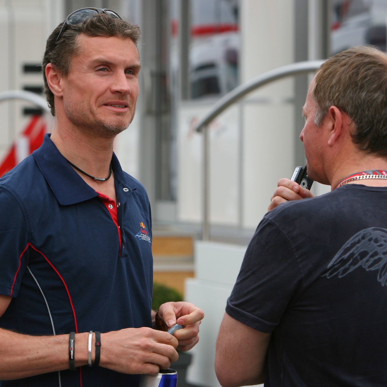 13.05.2006 Granollers, Spain, David Coulthard (GBR), Red Bull Racing &amp; Martin Brundle (GBR) ITV-F1 C