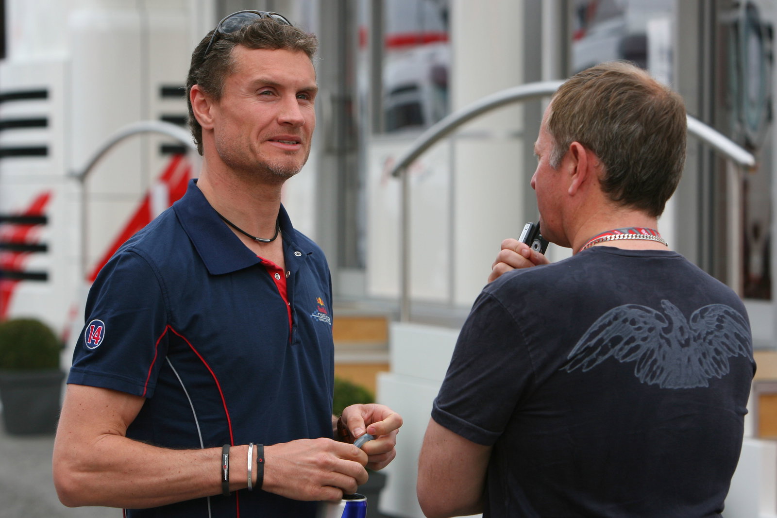 13.05.2006 Granollers, Spain, David Coulthard (GBR), Red Bull Racing &amp; Martin Brundle (GBR) ITV-F1 C