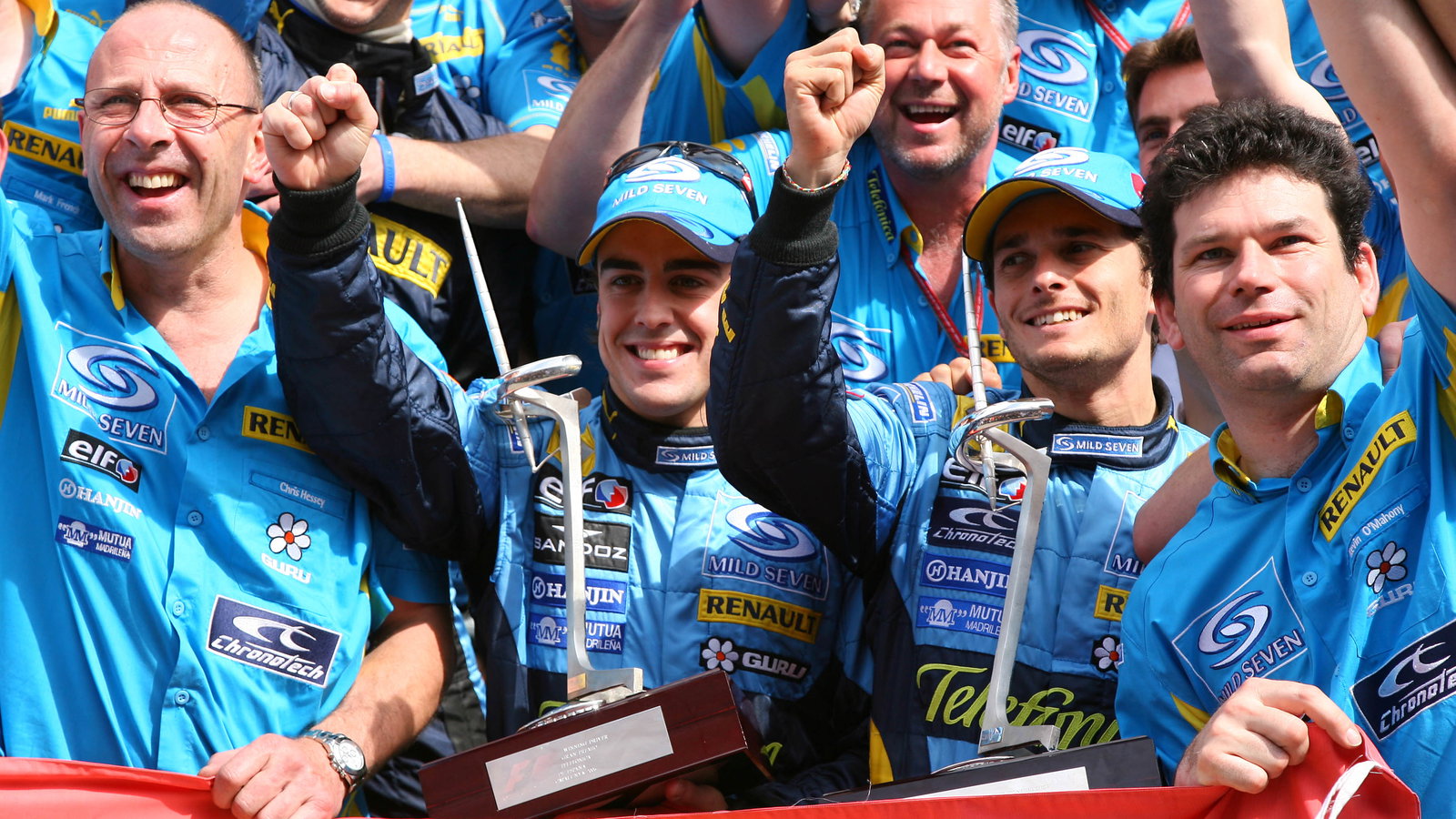 14.05.2006 Granollers, Spain, Fernando Alonso (ESP), Renault F1 Team and Giancarlo Fisichella (ITA),