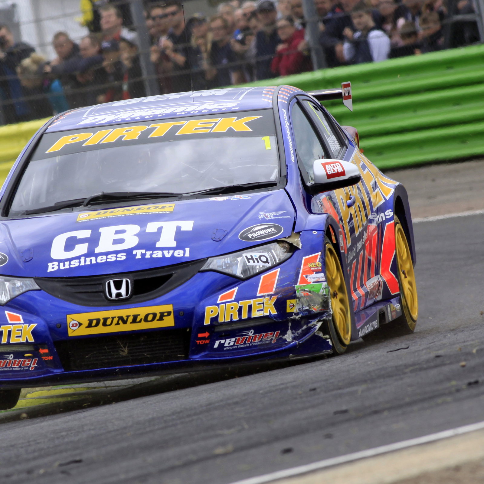 Jordan in the pink at Croft.