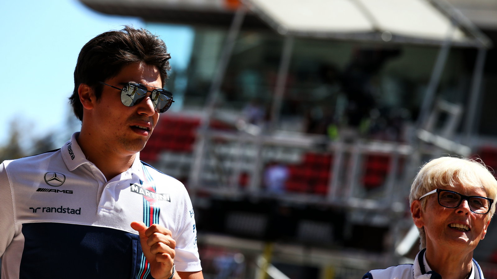 Lance Stroll (CDN) Williams with Annie Bradshaw (GBR) Williams Press Officer.
14.05.2017.