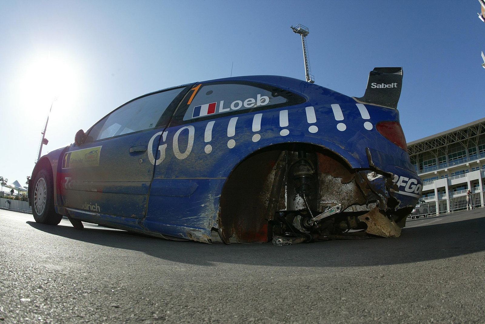 Sebastien Loeb (FRA) Citroen Xsara looses a wheel Acropolis Rally, World Rally Championship, 1-3 Jun