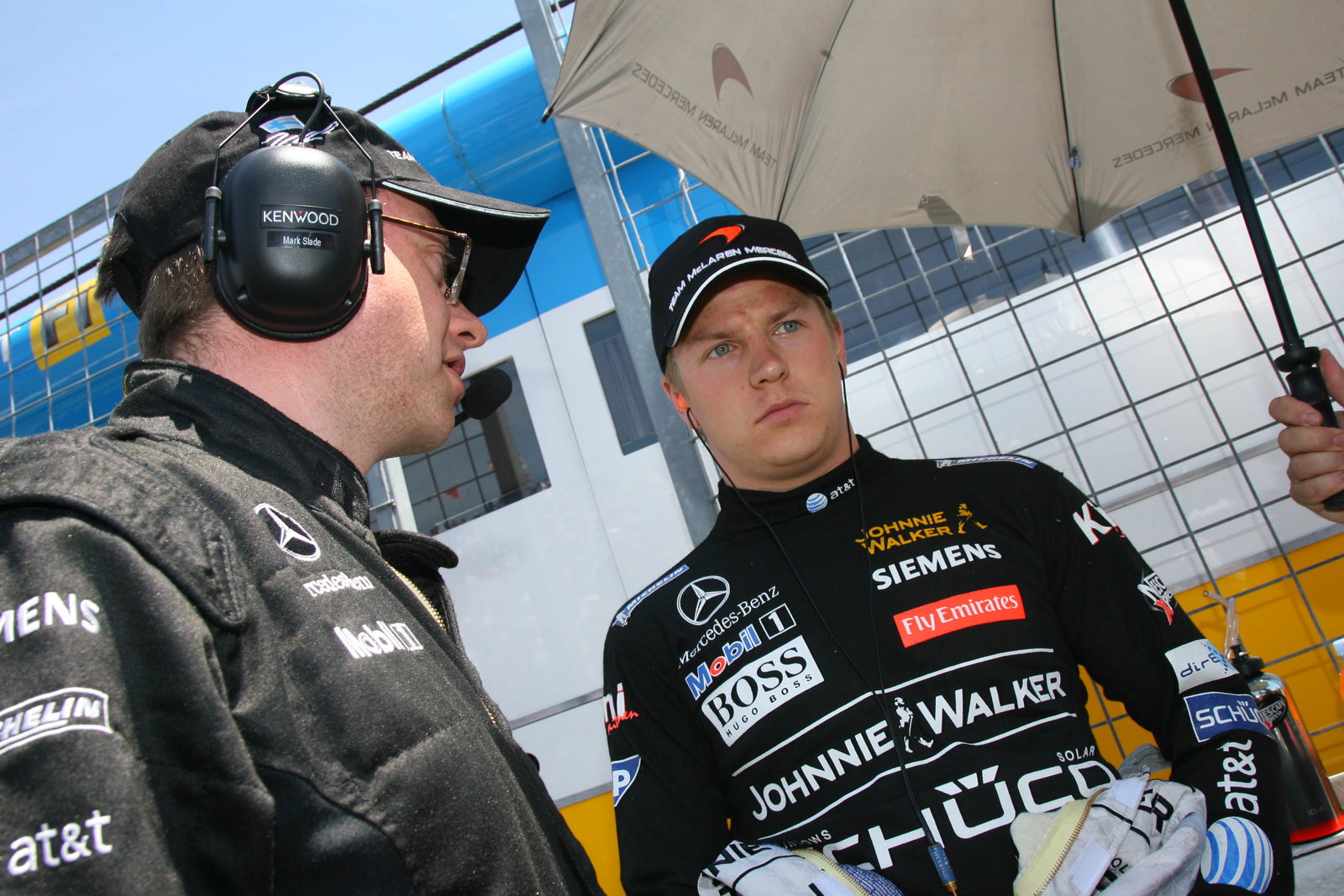 25.06.2006 Montreal, Canada, Mark Slade (GBR) Kimi Raikkonen`s Race Engineer, with Kimi Raikkonen (F