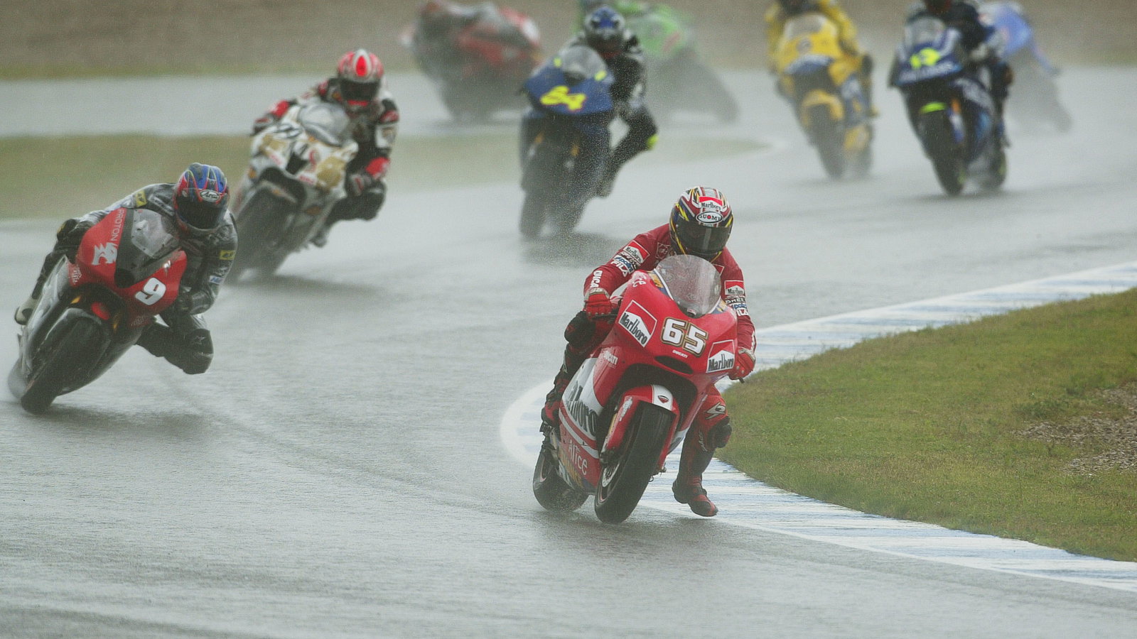 Capirossi, Aoki, McWilliams, Spanish MotoGP Race, 2004