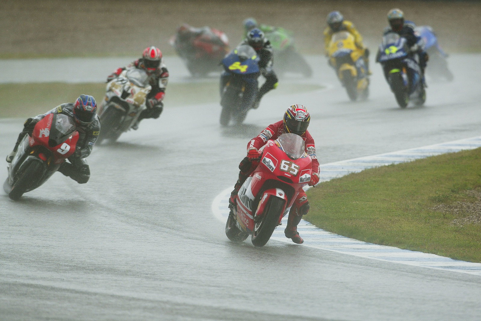 Capirossi, Aoki, McWilliams, Spanish MotoGP Race, 2004