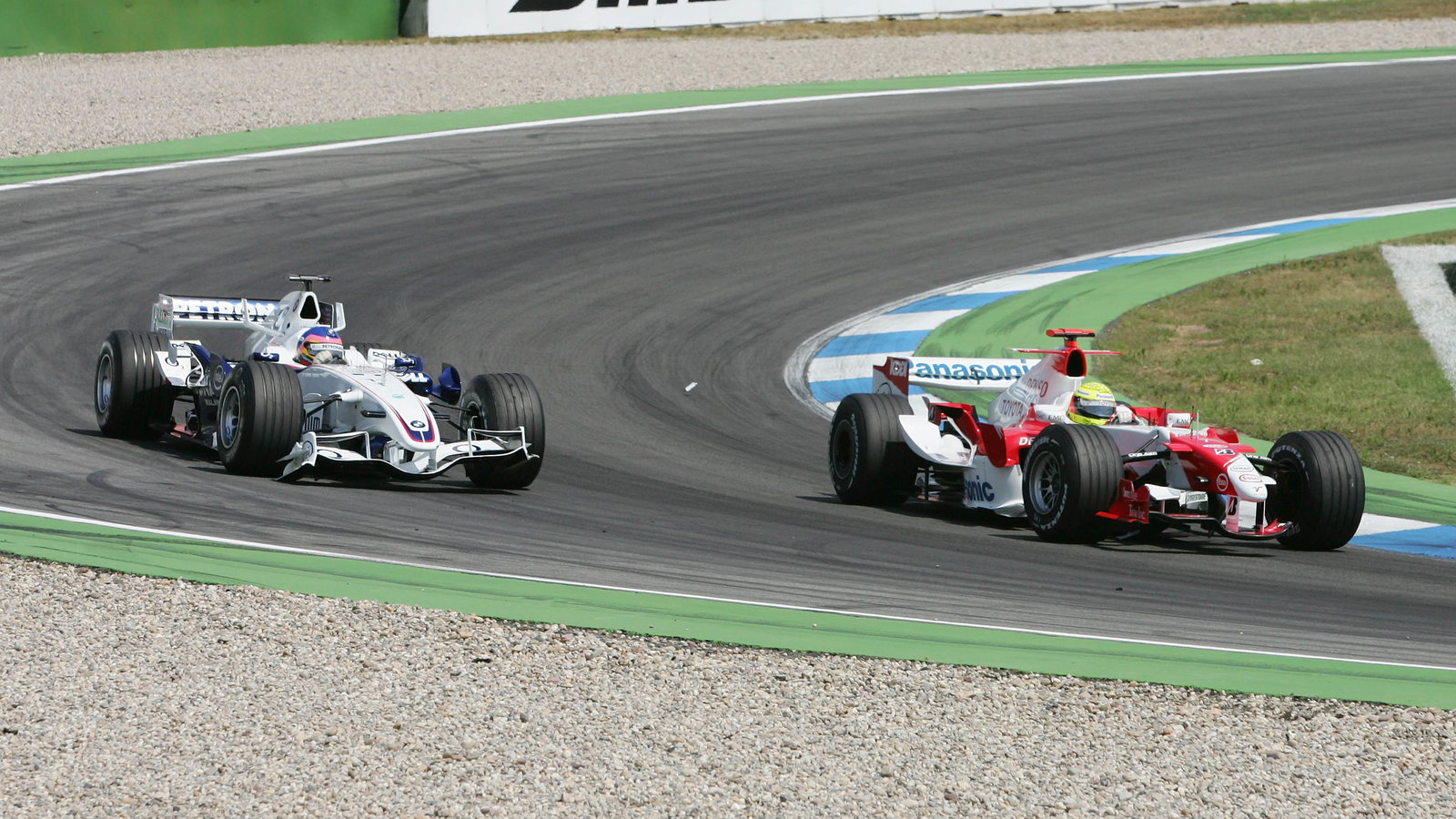 30.07.2006 Hockenheim, Germany, Ralf Schumacher (GER), Toyota Racing,TF106 and Jacques Villeneuve (C