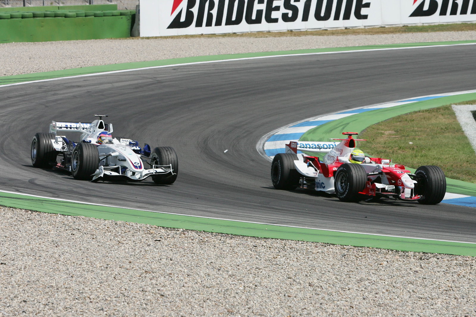 30.07.2006 Hockenheim, Germany, Ralf Schumacher (GER), Toyota Racing,TF106 and Jacques Villeneuve (C