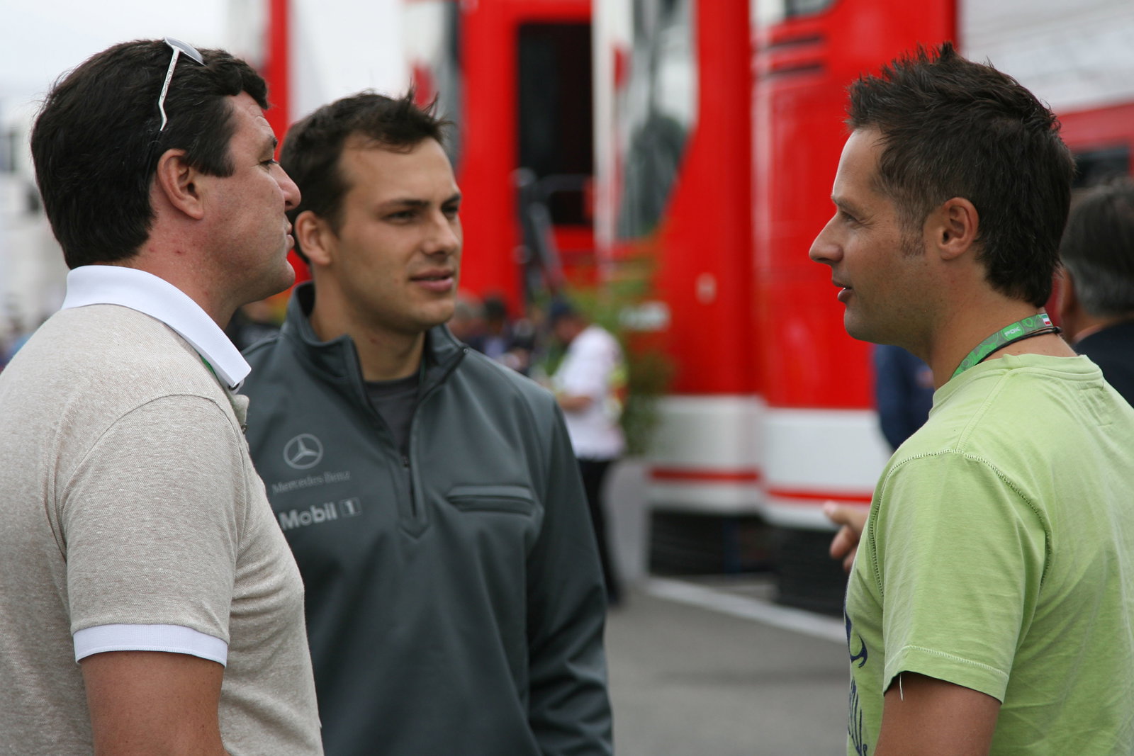 Mark Blundell, Gary Paffett and Andy Priaulx at the Hungarian GP