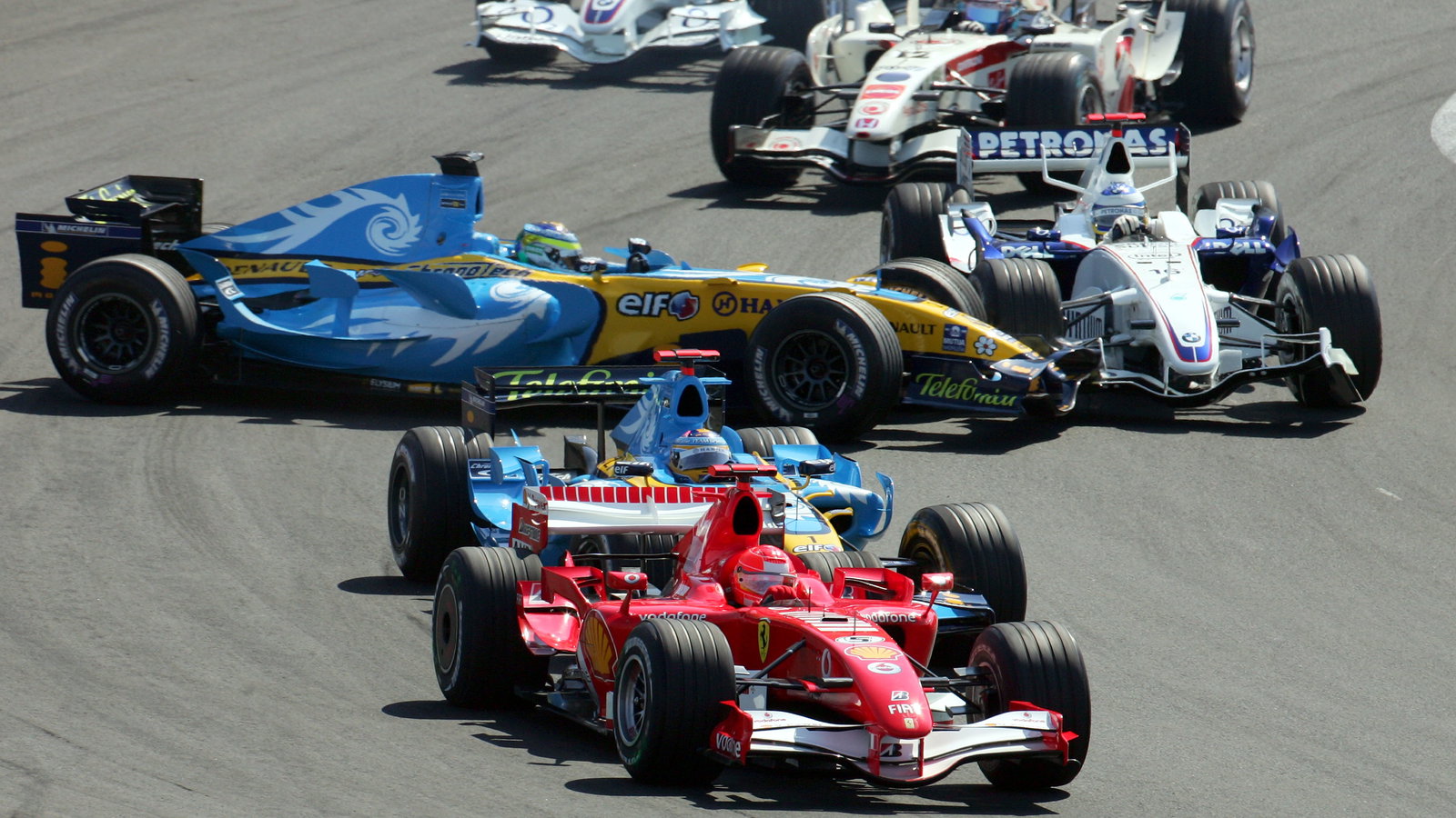 27.08.2006 Istanbul, Turkey, Start Felipe Massa (BRA), Scuderia Ferrari, Michael Schumacher (GER), S