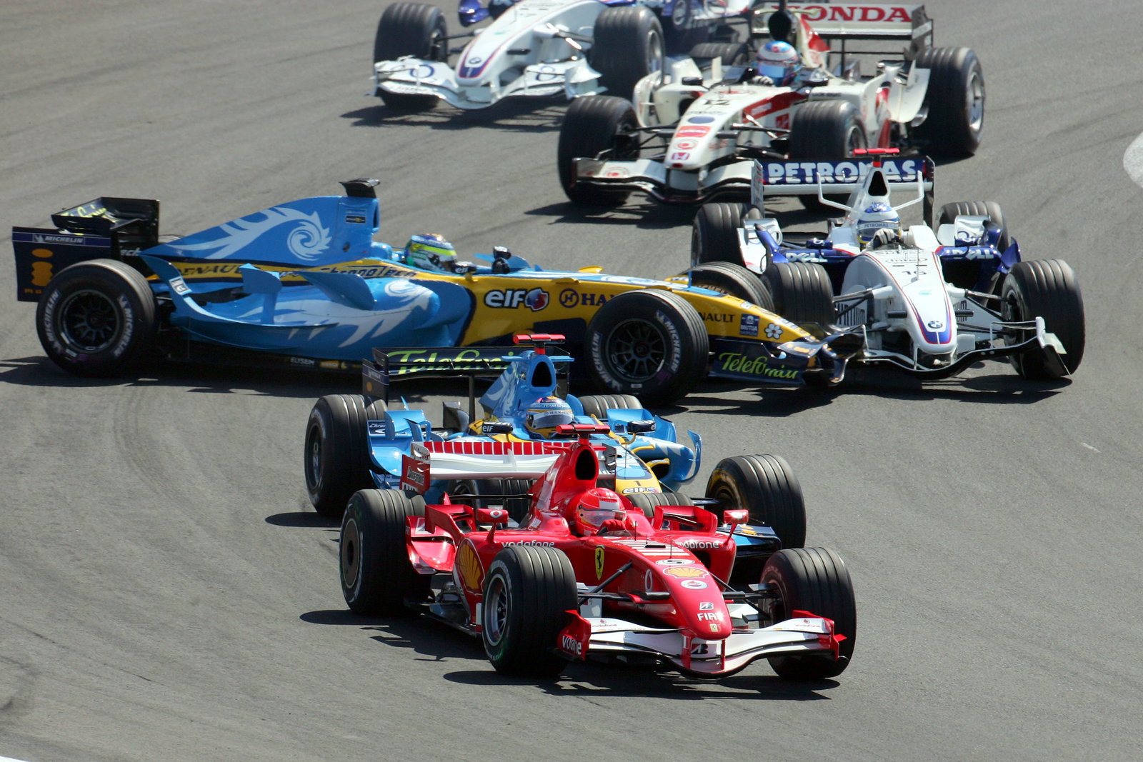 27.08.2006 Istanbul, Turkey, Start Felipe Massa (BRA), Scuderia Ferrari, Michael Schumacher (GER), S
