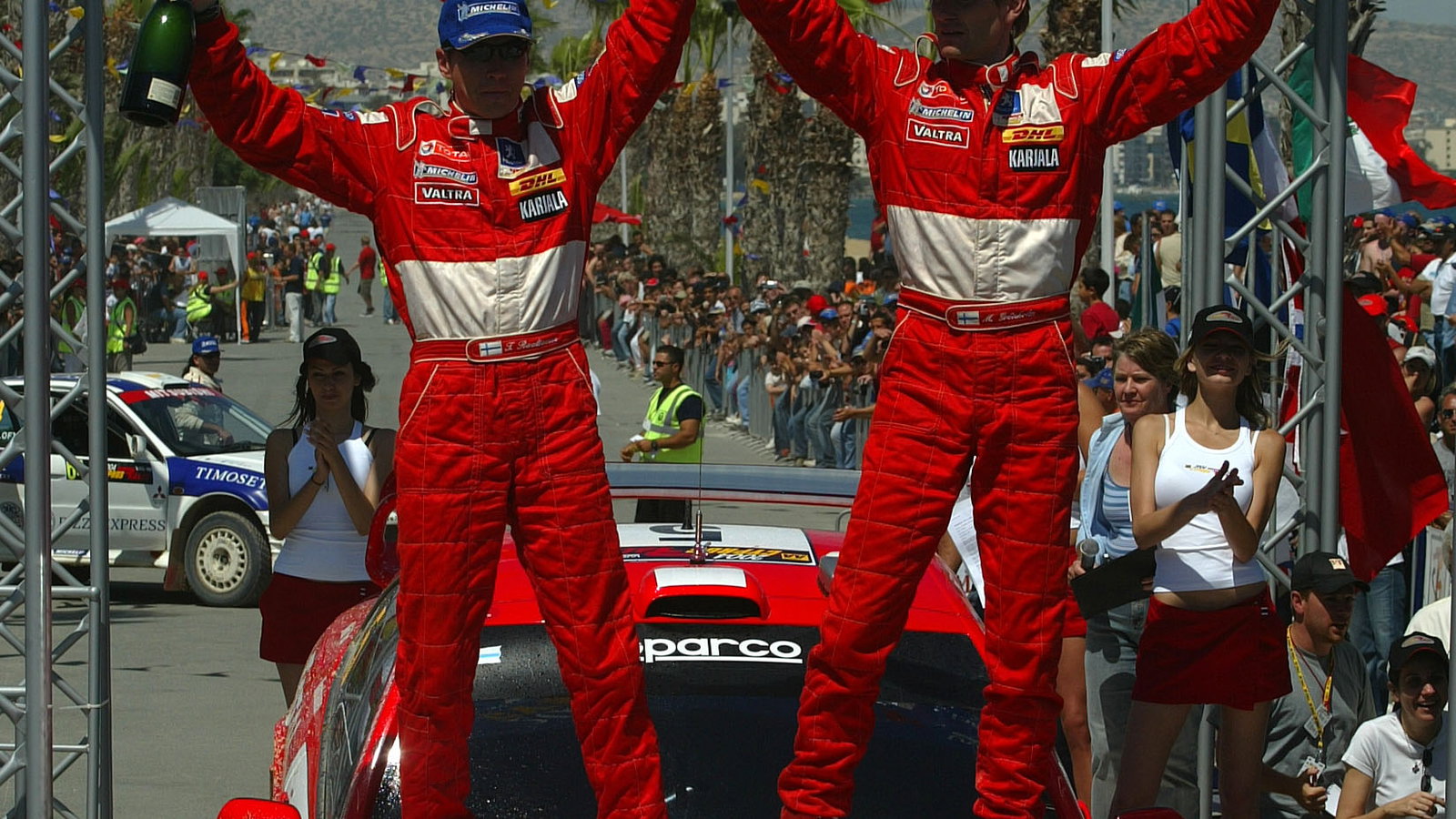 Cyprus Rally winners, Marcus Gronholm and co-driver Timo Rautiainen [Peugeot 307 WRC]