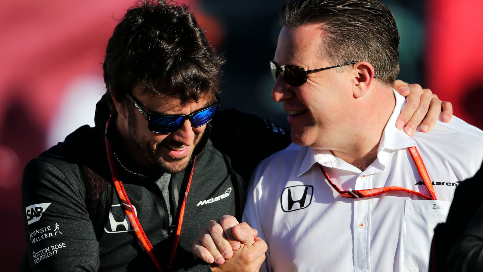 (L to R): Fernando Alonso (ESP) McLaren with Zak Brown (USA) McLaren Executive Director.
12.05.2017.