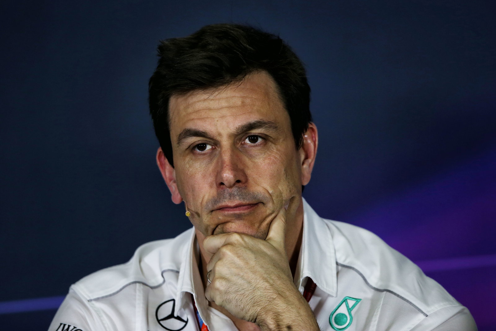 Toto Wolff (GER) Mercedes AMG F1 Shareholder and Executive Director in the FIA Press Conference.
12.