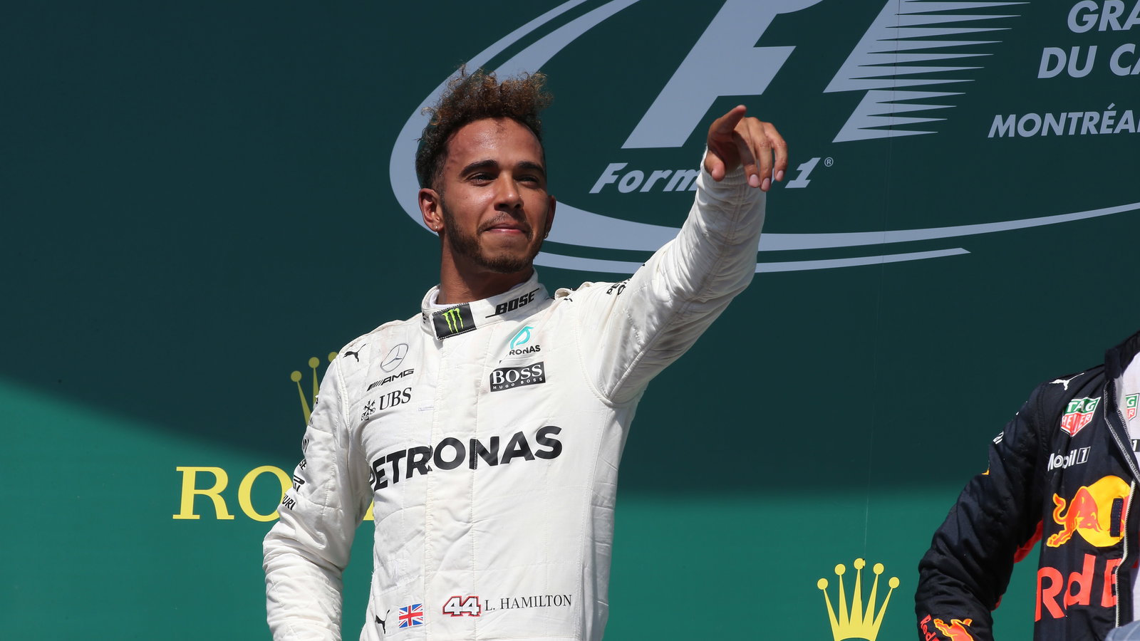 11.06.2017, Podium, winner Lewis Hamilton (GBR) Mercedes AMG F1 W08