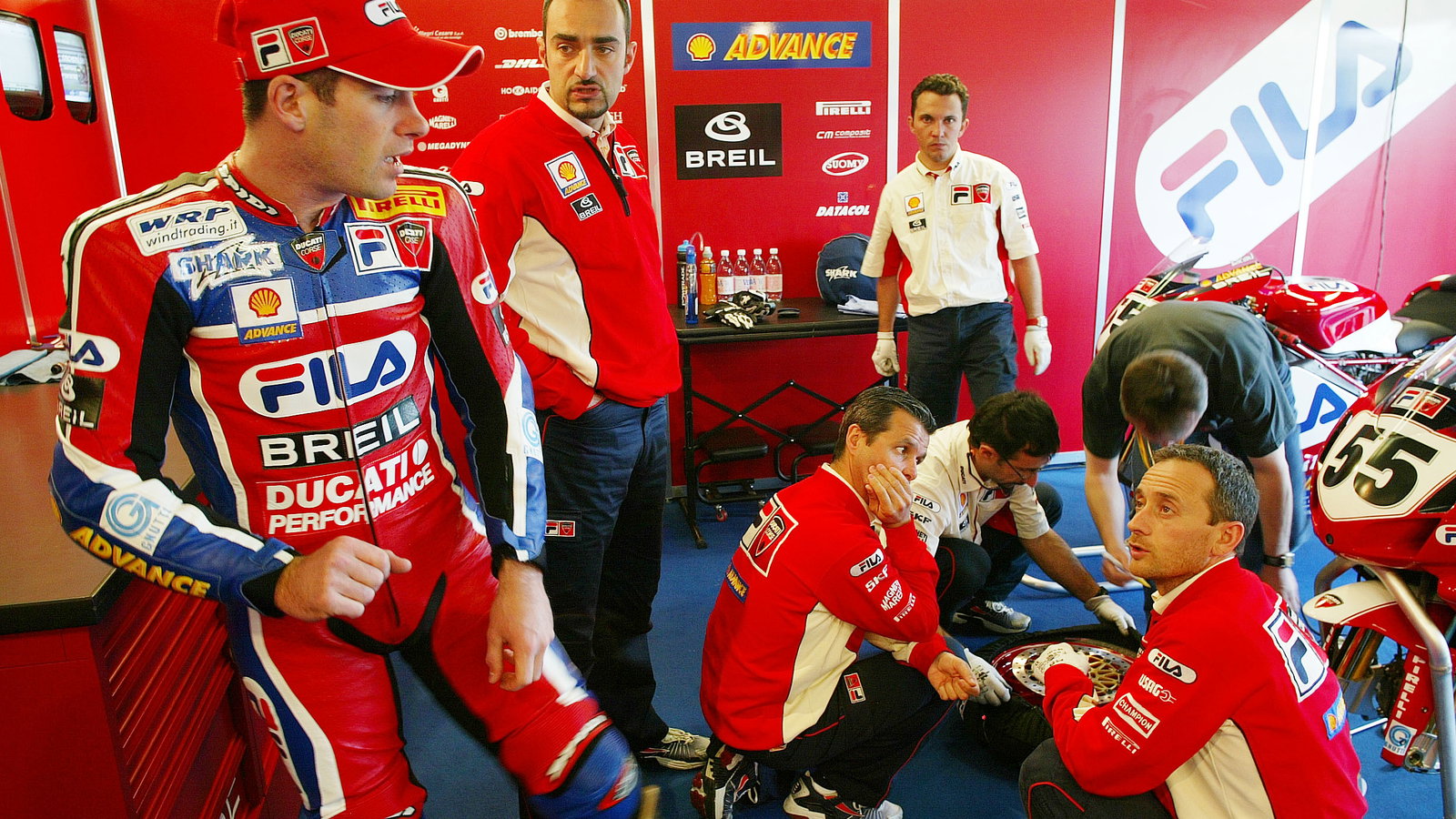 Laconi With Mechanics, WSBK Oschersleben, 2004