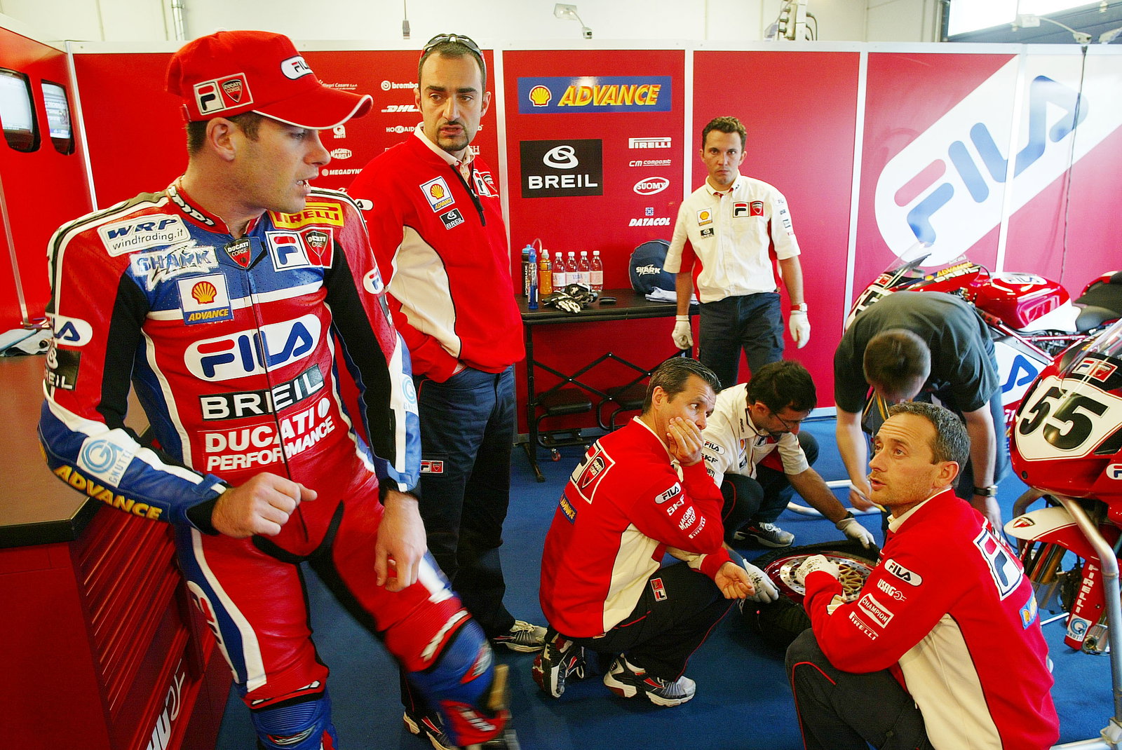 Laconi With Mechanics, WSBK Oschersleben, 2004