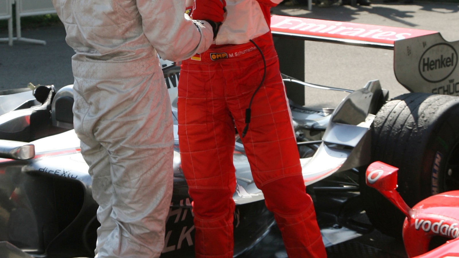 10.09.2006 Monza, Italy, Michael Schumacher (GER), Scuderia Ferrari and Kimi Raikkonen (FIN), Rkk