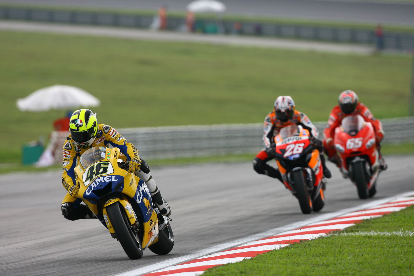 Rossi, Pedrosa, Capirossi, Malaysian MotoGP 2006.