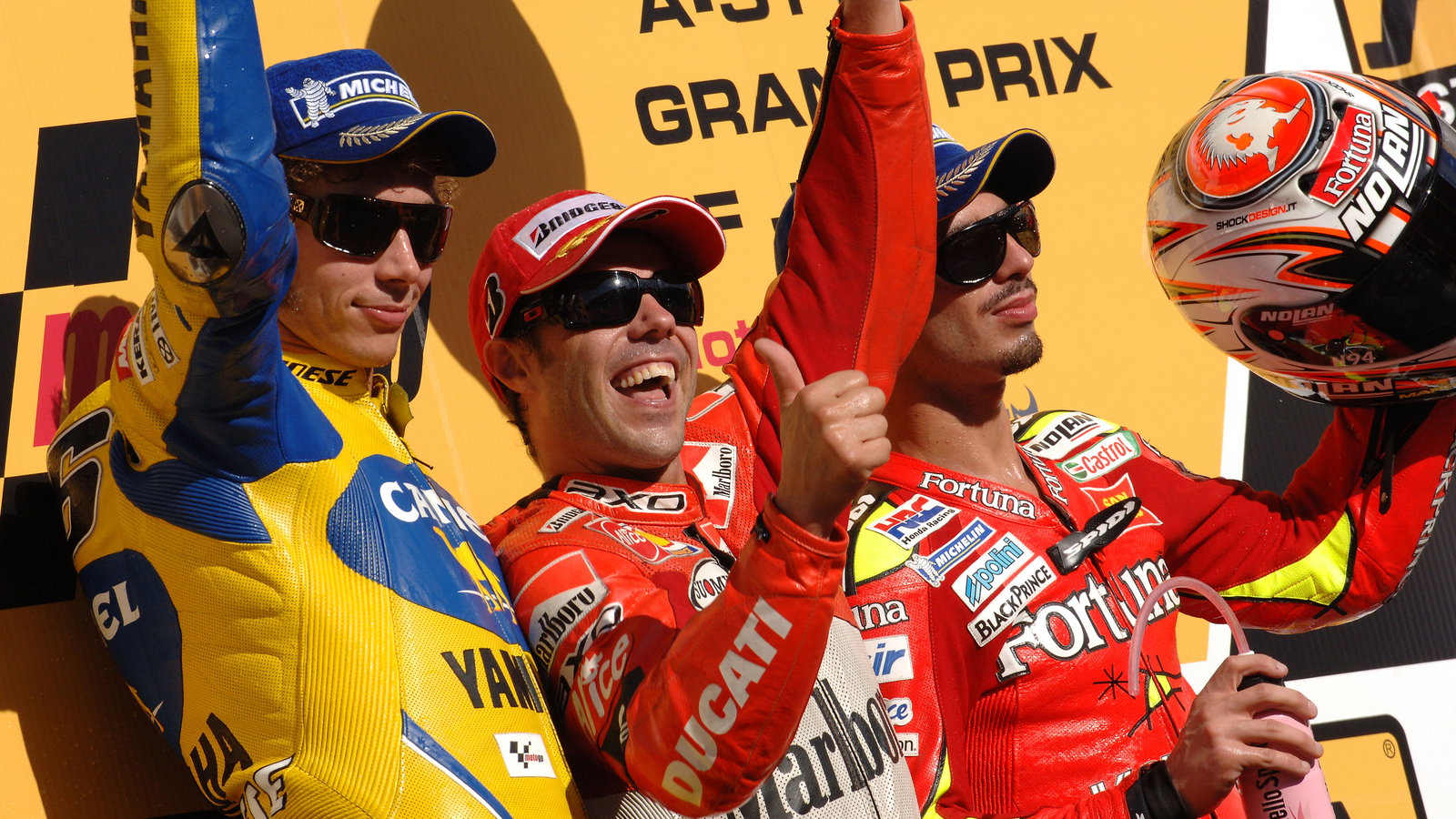 Rossi 2nd, Capirossi 1st and Melandri 3rd, Japanese MotoGP Race 2006