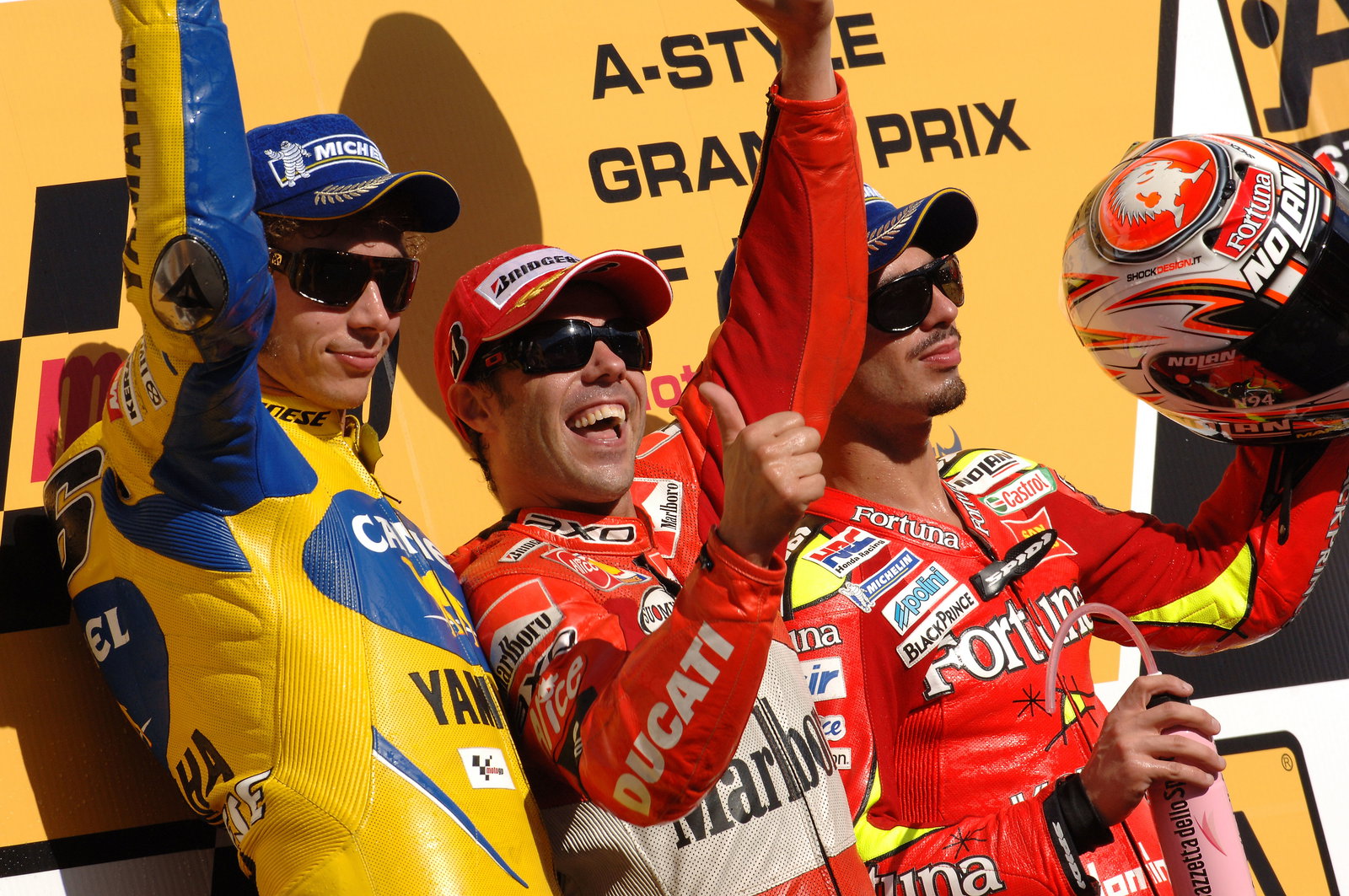 Rossi 2nd, Capirossi 1st and Melandri 3rd, Japanese MotoGP Race 2006
