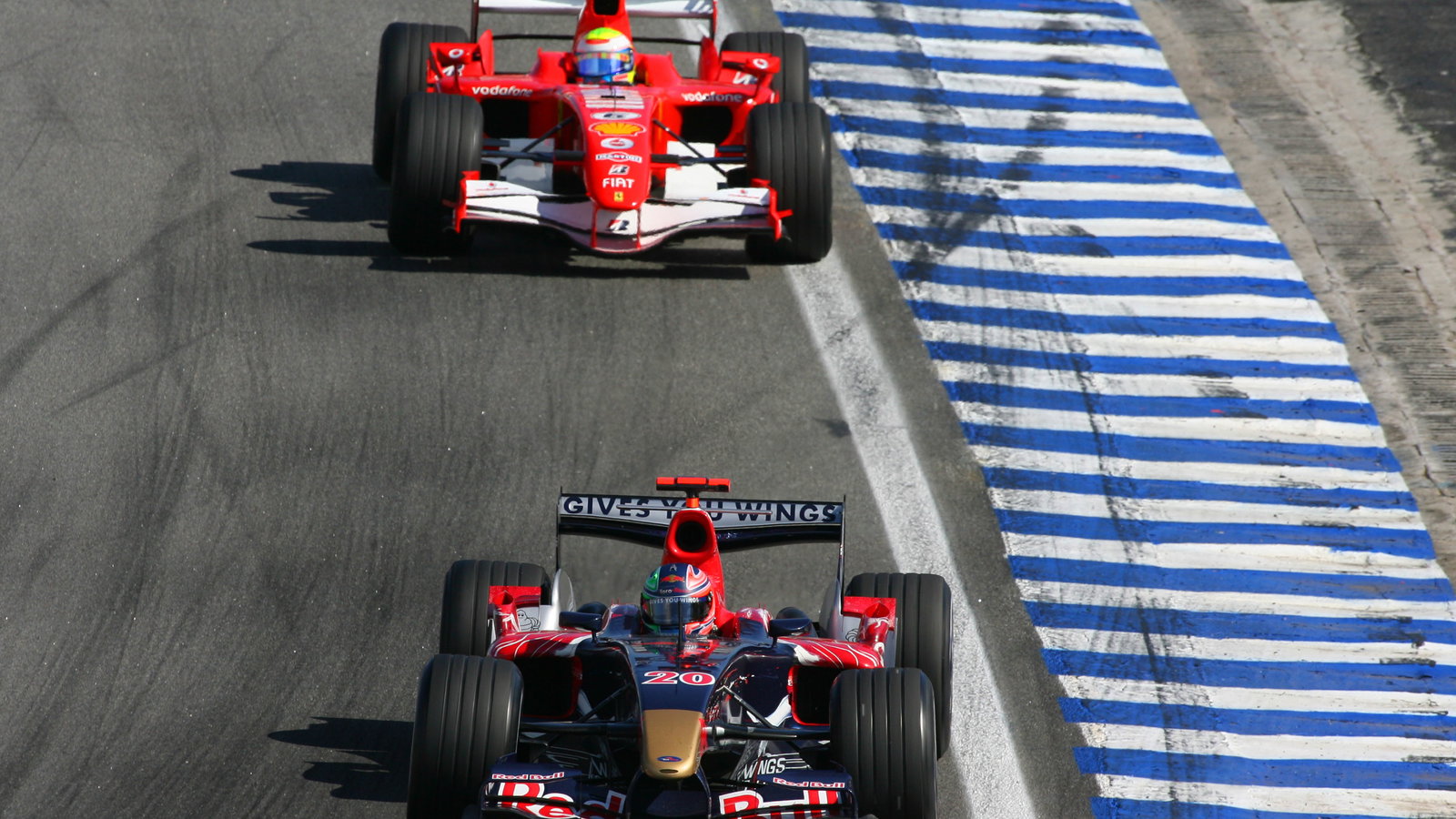 22.10.2006 Sao Paulo, Brazil, Vitantonio Liuzzi (ITA), Scuderia Toro Rosso, STR01 and Felipe Massa (