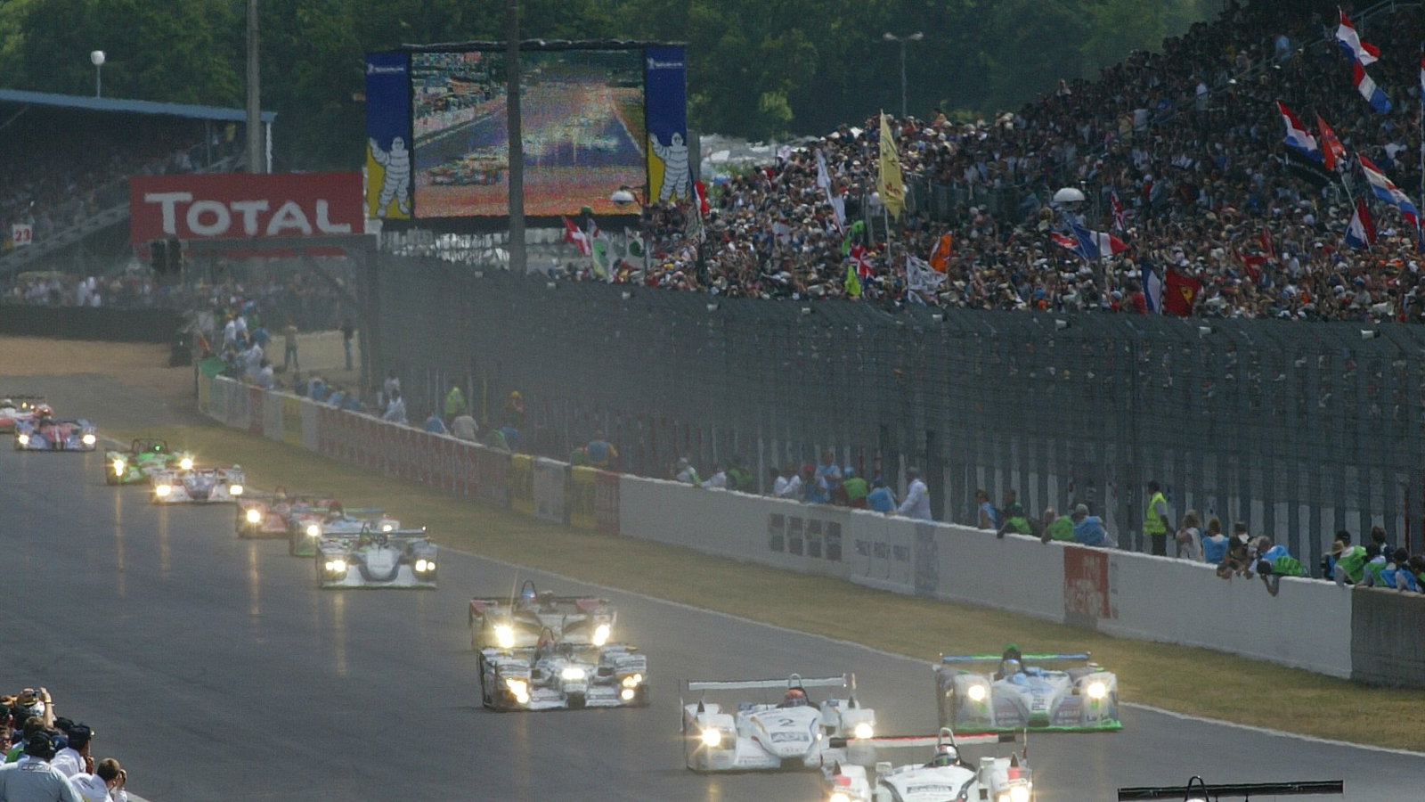 The Audi UK Team Veloqx R8s led from the start in Le Mans