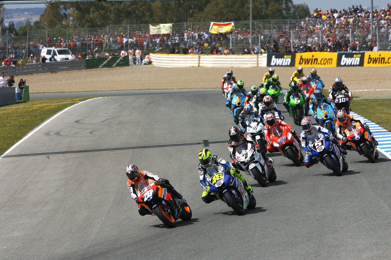 Pedrosa and Rossi, strat, Spanish MotoGP, 2007