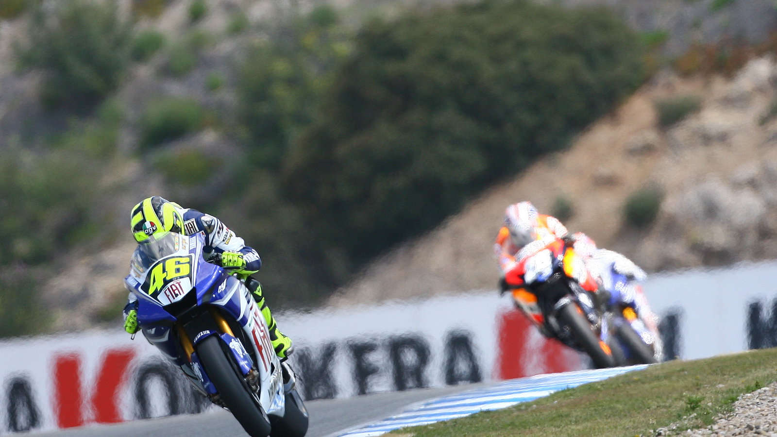 Rossi, Pedrosa, Spanish MotoGP, 2007