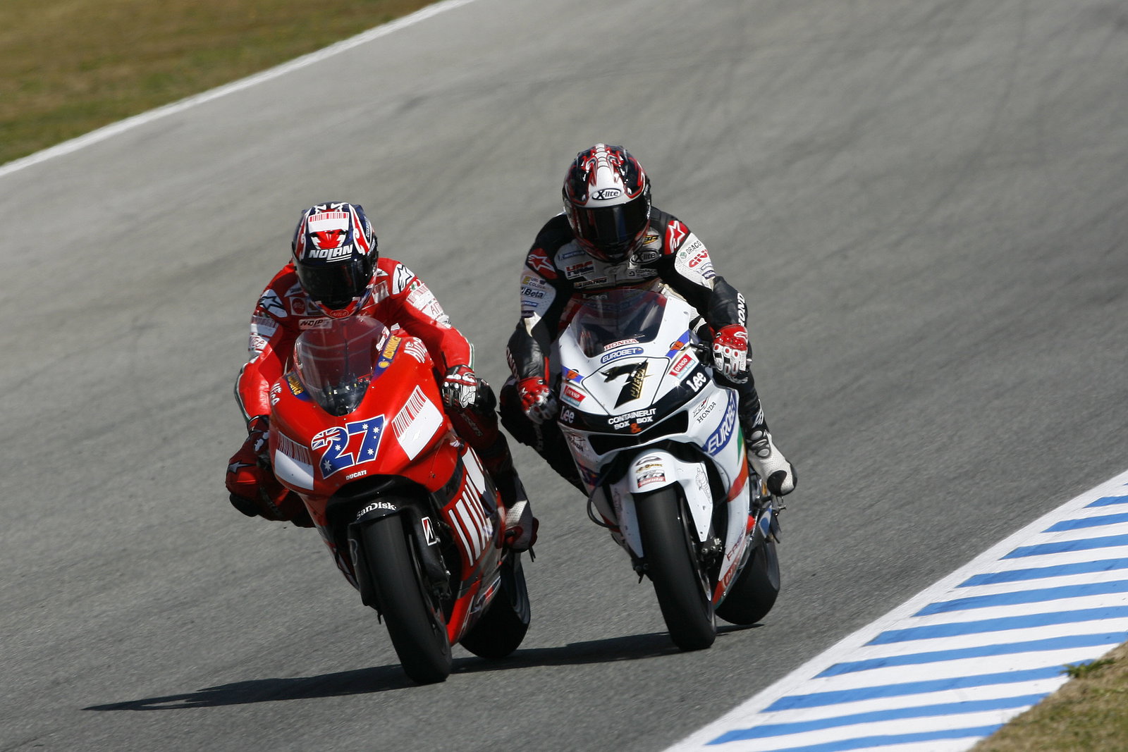 Casey Stoner (AUS) &amp; Carlos Checa (ESP), 2007 MotoGP World Championship,