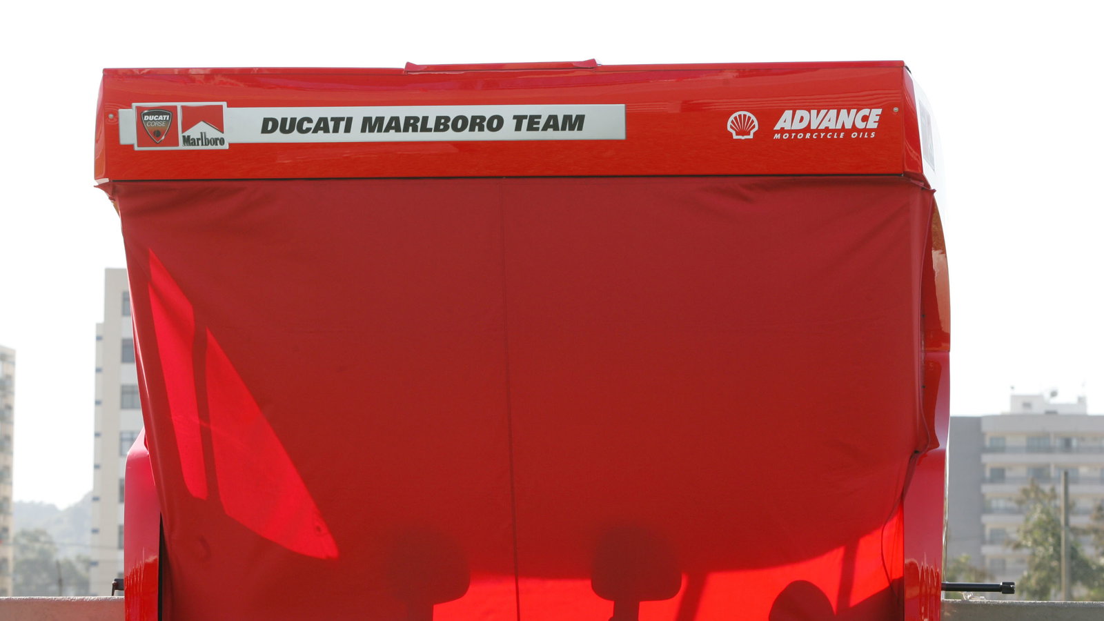 Ducati pit wall, Rio MotoGP 2004