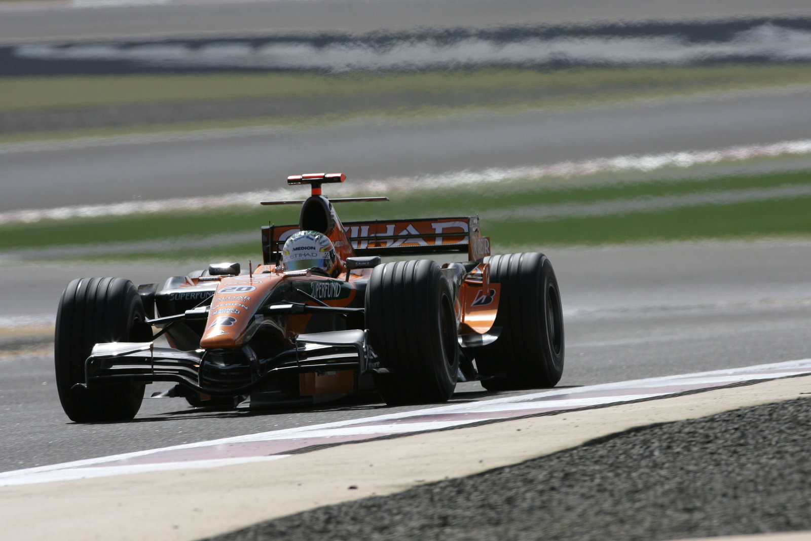Adrian Sutil (GER) Etihad Aldar Spyker Formula One Team F8-V11, Bahrain F1 Grand Prix, Sakhir, 13-15