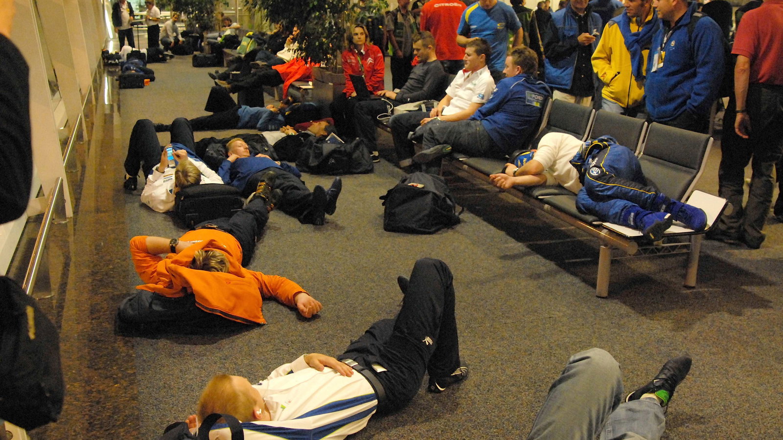 The drivers and teams wait at Buenos Aires airport. Rally Argentina, May 3-6 2007.