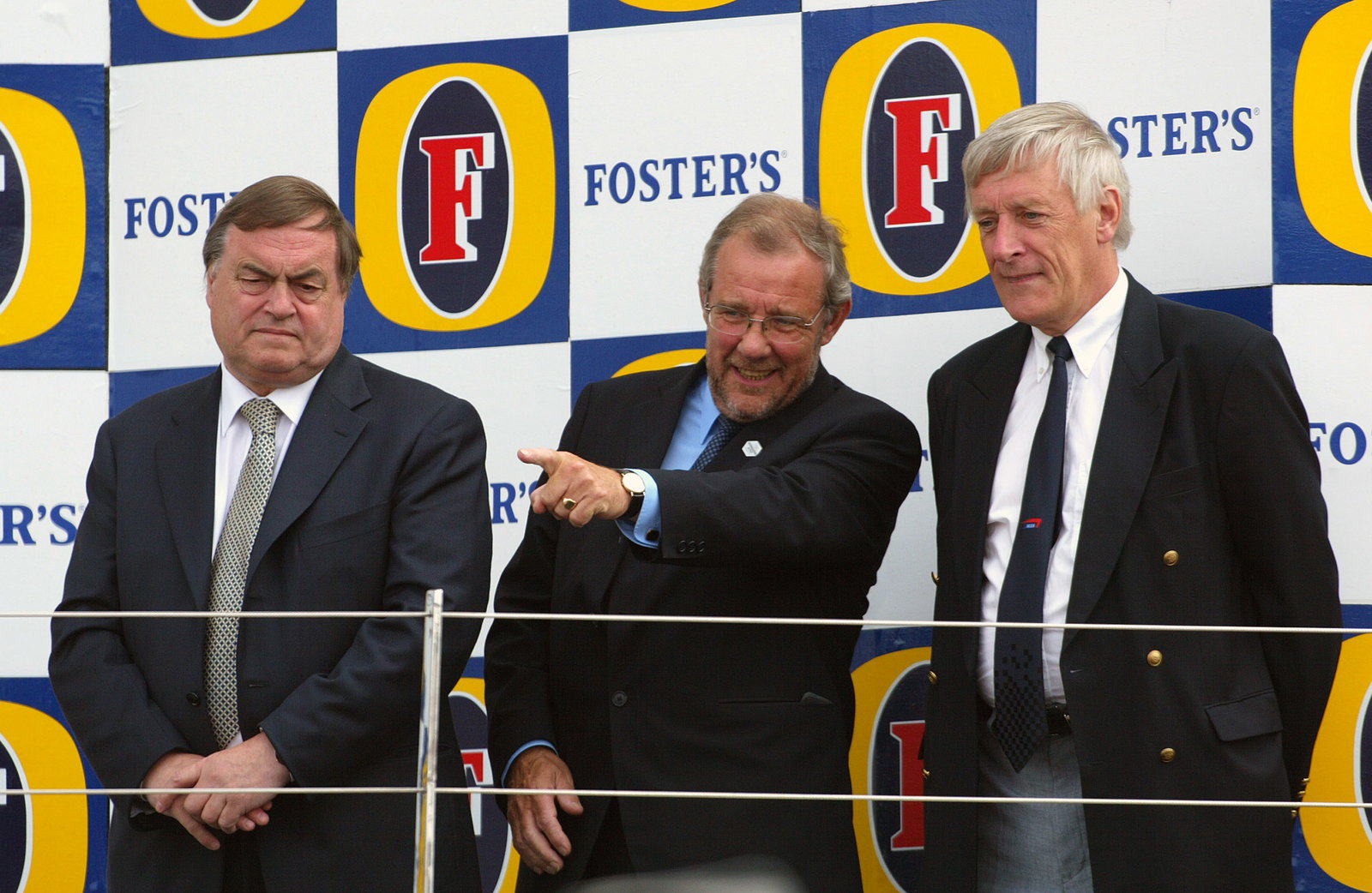 Deputy Prime Minister John Prescott MP, Richard Caborn MP and John Grant Chairman of the Motor Sport