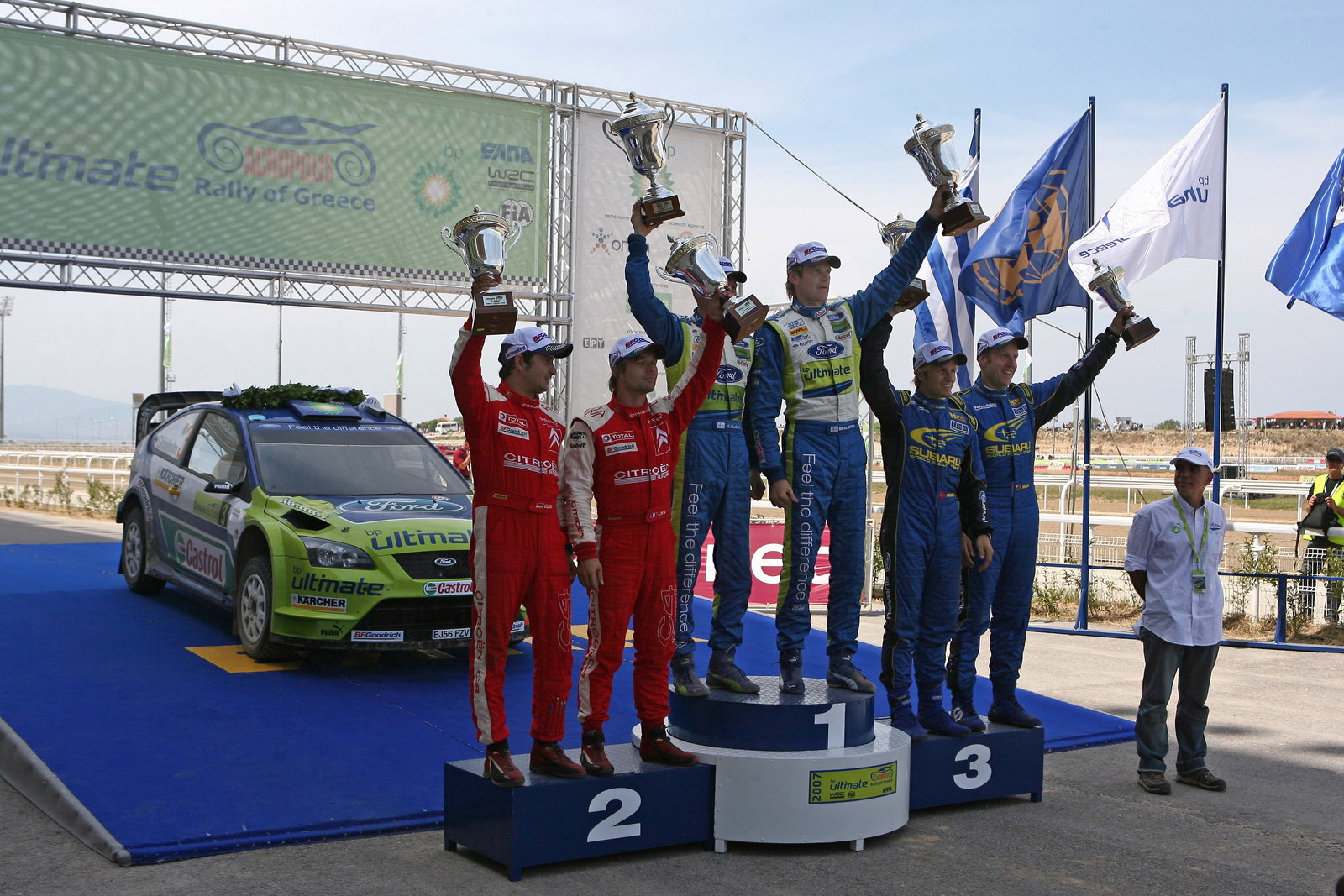 1st: Marcus Gronholm (FIN) / Timo Rautiainen (FIN), BP Ford Focus RS WRC 06. 2nd: Sebastien Loeb (FR