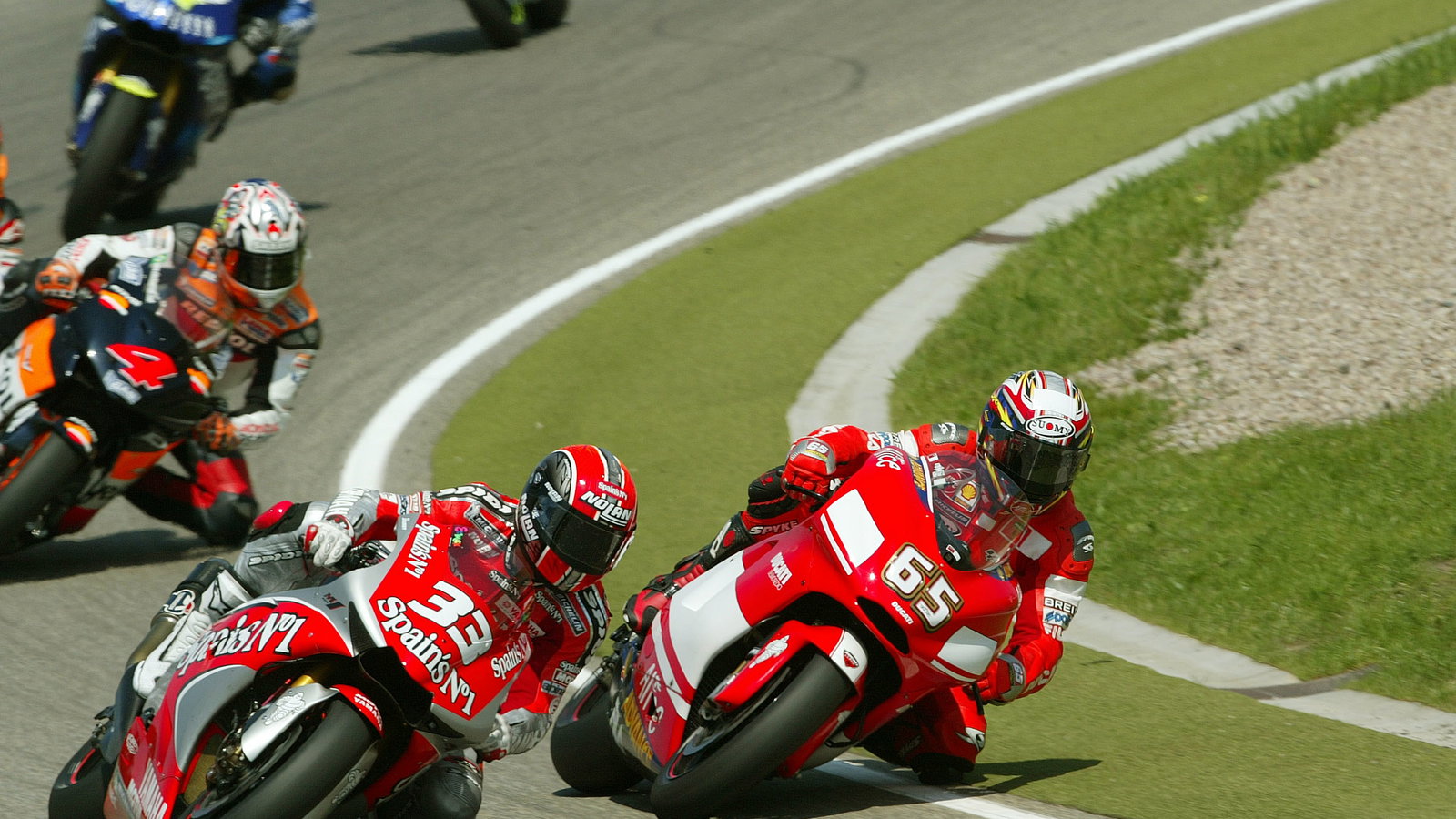 Capirossi Passes Melandri, German MotoGP Race, 2004
