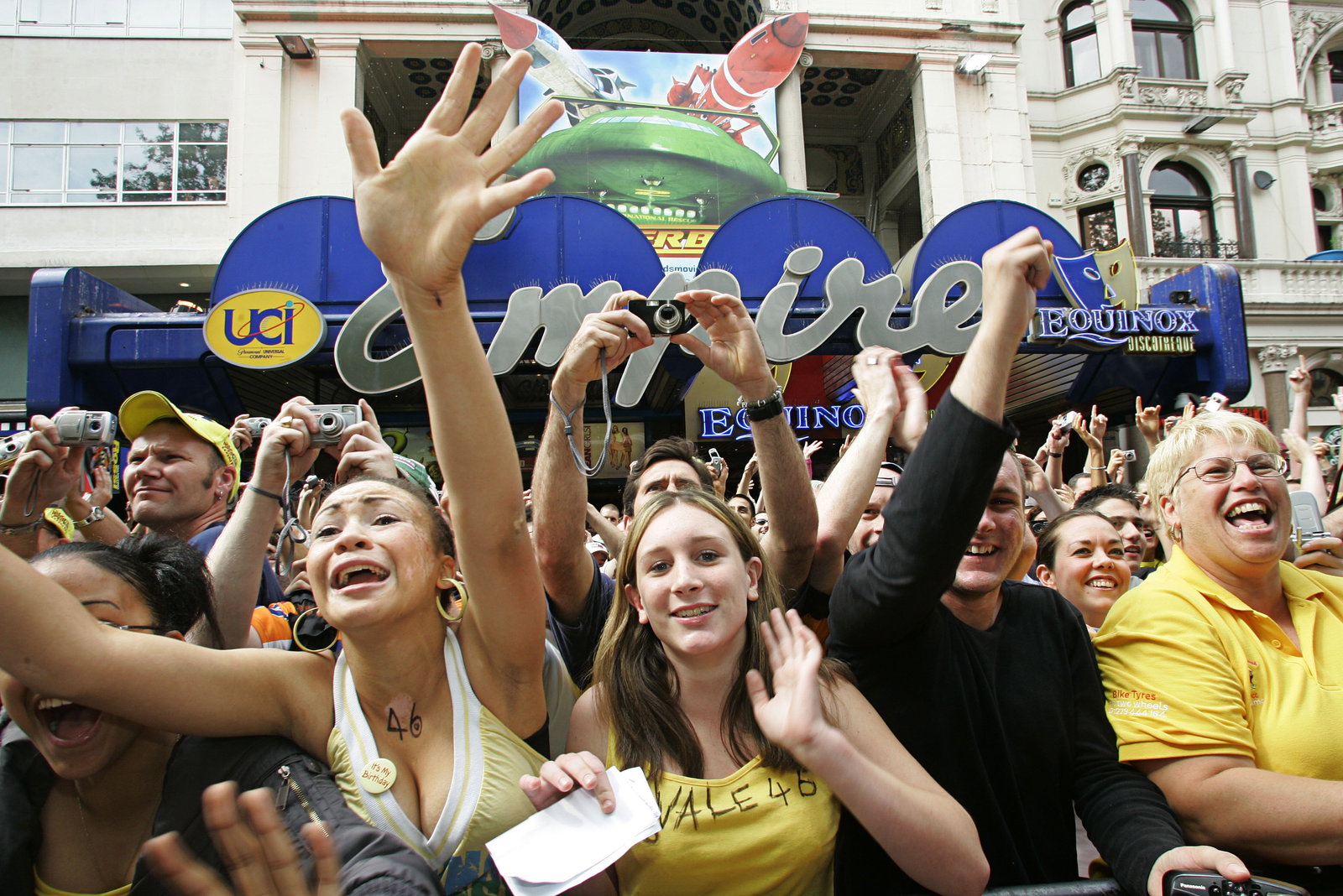 Rossi fans, Leicester Square 21 July 2004