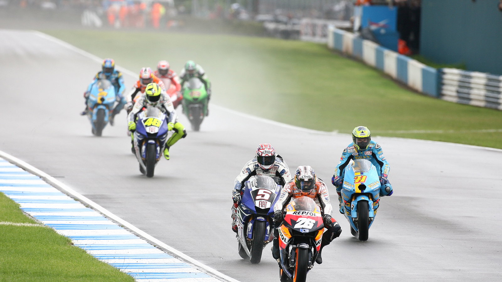 Pedrosa, Edwards, Vermeulen, British MotoGP Race 2007