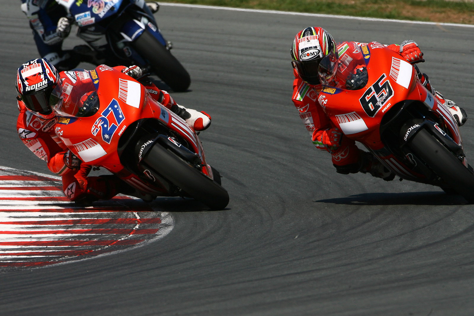 Stoner and Capirossi, German MotoGP Race 2007